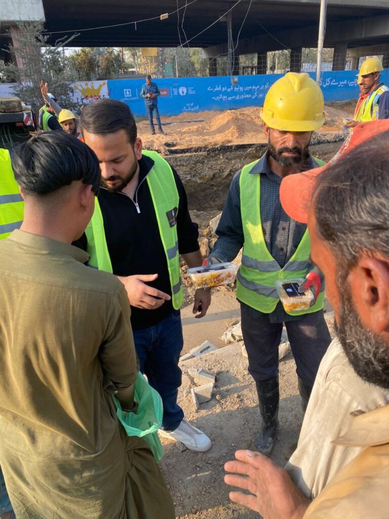 Image showing food distribution and humanitarian support given to needy families during a recent activity by Skill Development Foundation