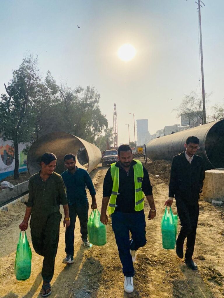 Volunteers and team members participating in a recent community support activity by Skill Development Foundation in Pakistan