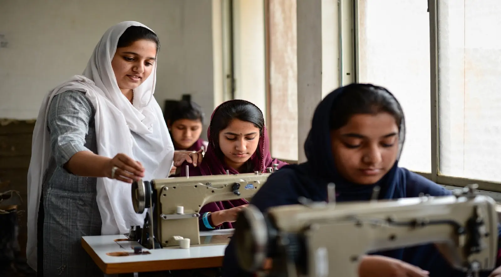 Illustration of skill development training programs for unemployed individuals funded by zakat donations